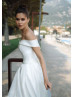 Off Shoulder White Satin Glamorous Wedding Dress Off Shoulder White Satin Glamorous Wedding Dress